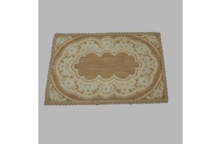 Tapis décoratif rectangulaire coloris beige 35 x 73 cm