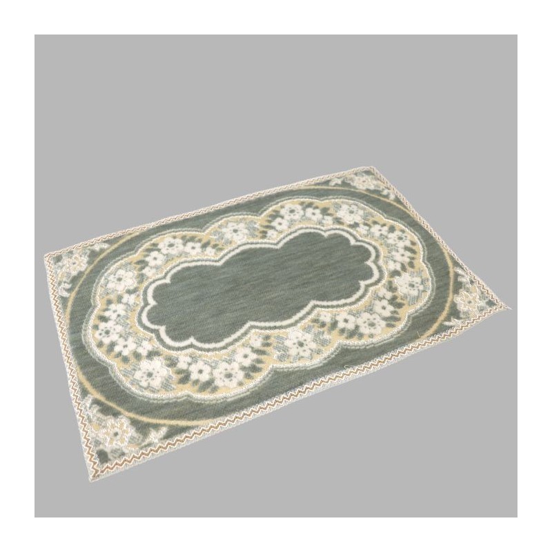 Tapis décoratif rectangulaire coloris bleu 35 x 73 cm