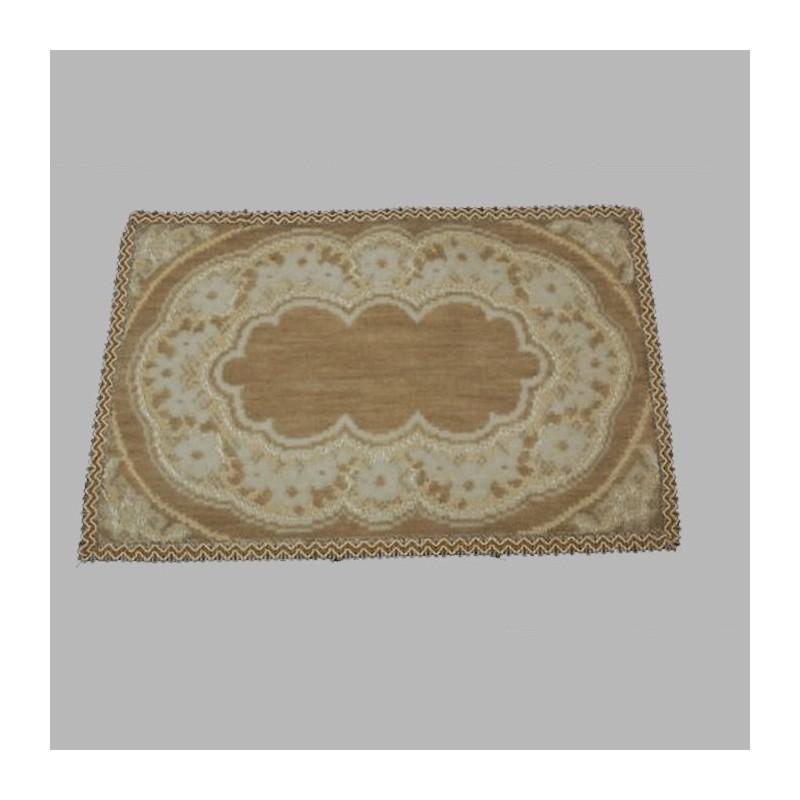 Decorative rug rectangular, beige color, 23 x 54 cm