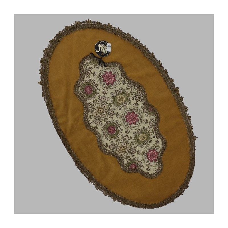 Sierkleed fluweel ovaal kleur goud 32 x 51 cm