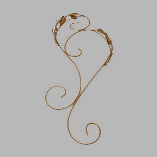 Ornamental Iron with leaves color gold 40 x 16 cm