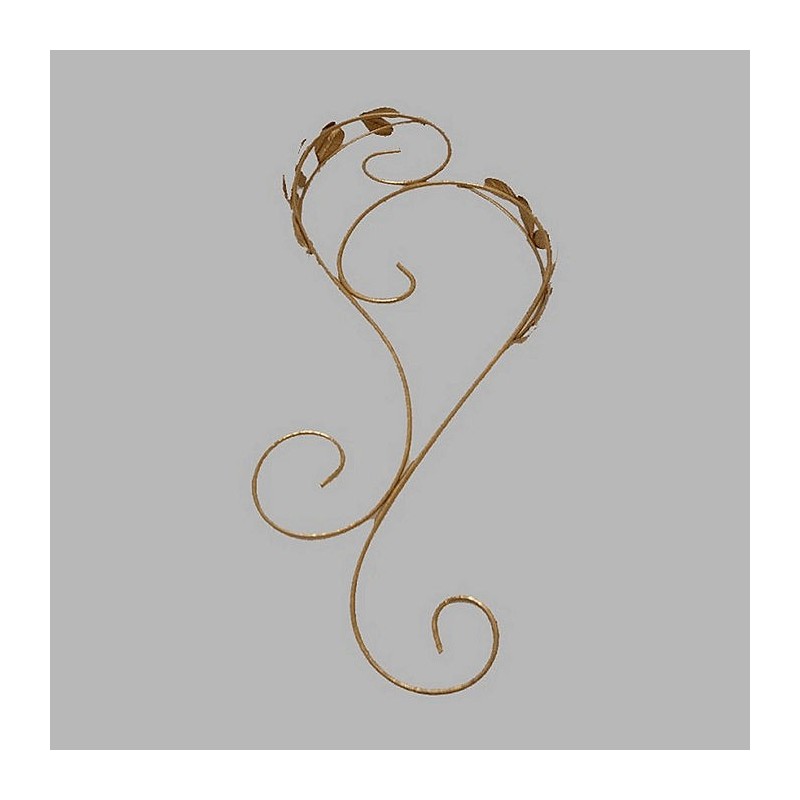 Ornamental Iron with leaves color gold 40 x 16 cm