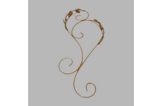 Fer ornemental avec feuilles couleur or 40 x 16 cm
