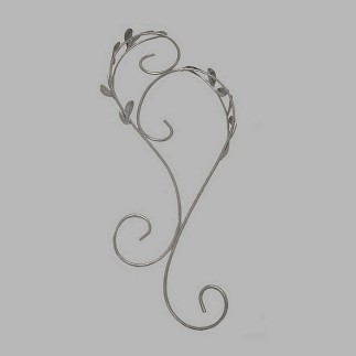 Ornamental Iron with leaves color silver 40 x 16 cm