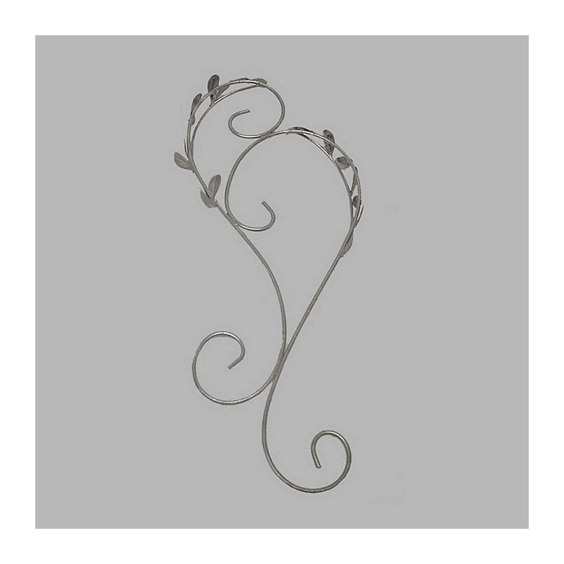 Ornamental Iron with leaves color silver 40 x 16 cm