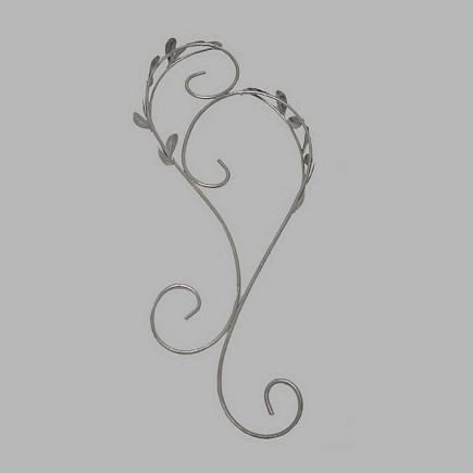 Ornamental Iron with leaves color silver 40 x 16 cm