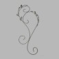 Ornamental Iron with leaves color silver 40 x 16 cm