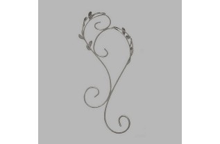 Fer ornemental avec feuilles couleur argent 40 x 16 cm