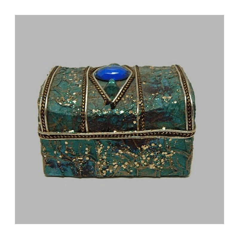 boîte pour décoration, pot-pourri ou biboîte pour décoration ou pot-pourri couleur vert 10x7cm H 6cm