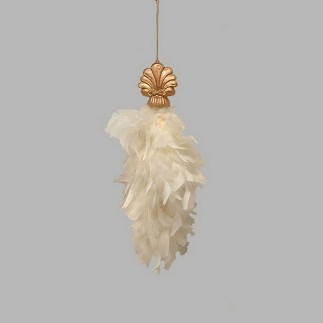 bundle de plumes couleur or et crème longueur 36 cm