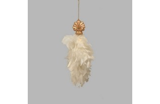 bundle de plumes couleur or et crème longueur 36 cm