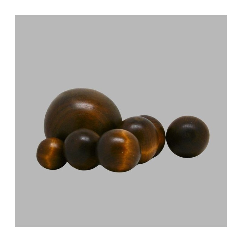 Set of 7 Wooden Decorative Balls