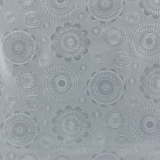 oilcloth design silver flowers width 140 cm