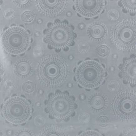 toile cirée conception fleurs argent largeur 140 cm