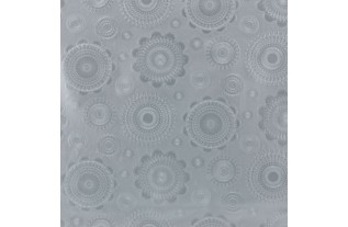 toile cirée conception fleurs argent largeur 140 cm