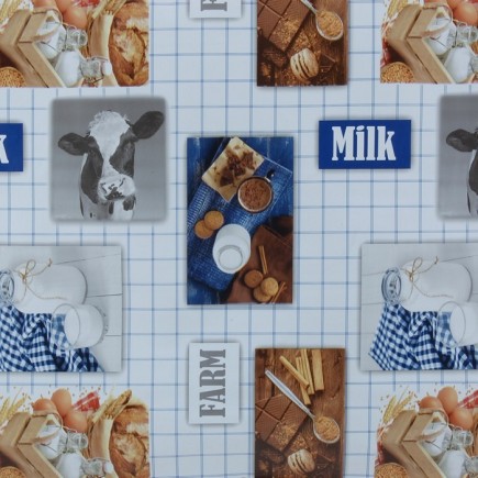 tafelzeil design farm and milk breedte 140 cm