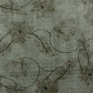 toile cirée design fleurs gris marron largeur 140 cm