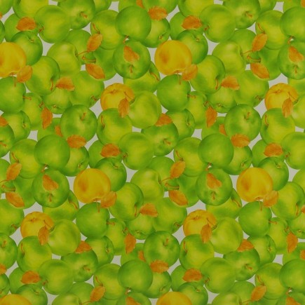 toile cirée de pommes verte et jaune largeur 140 cm