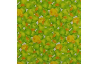 toile cirée de pommes verte et jaune largeur 140 cm