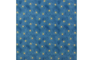 Toile cirée bleue belles fleurs largeur 140 cm