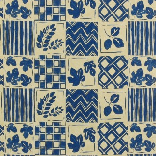 toile cirée patchwork couleur bleu largeur 140 cm