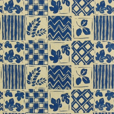 tafelzeil patchwork kleur blauw breedte 140 cm