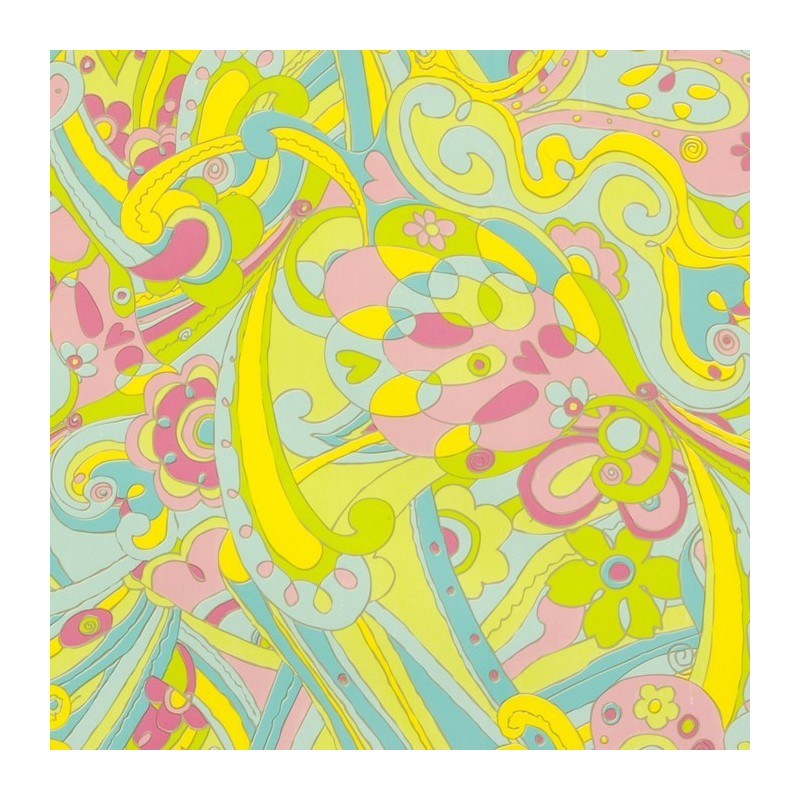 toile cirée conception Hippy Chic Gum largeur 140 cm toile cirée conception Hippy Chic Gum largeur 140 cm