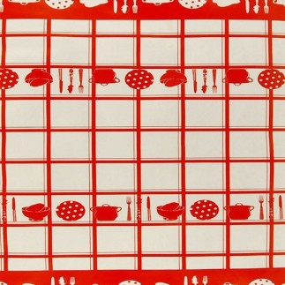 oilcloth design dinnerware red white width 140 cm