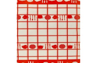 tafelzeil design servies rood wit breedte 140 cm