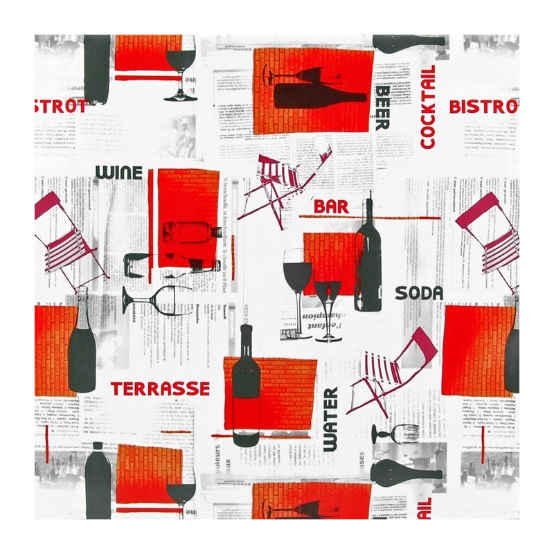 toile cirée conception bistro largeur 140 cm