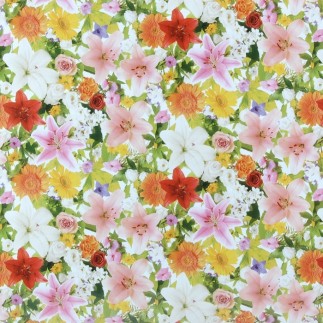 toile cirée mer de fleurs largeur 140 cm