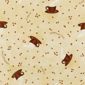 toile cirée conception café et cappuccino largeur 140 cm
