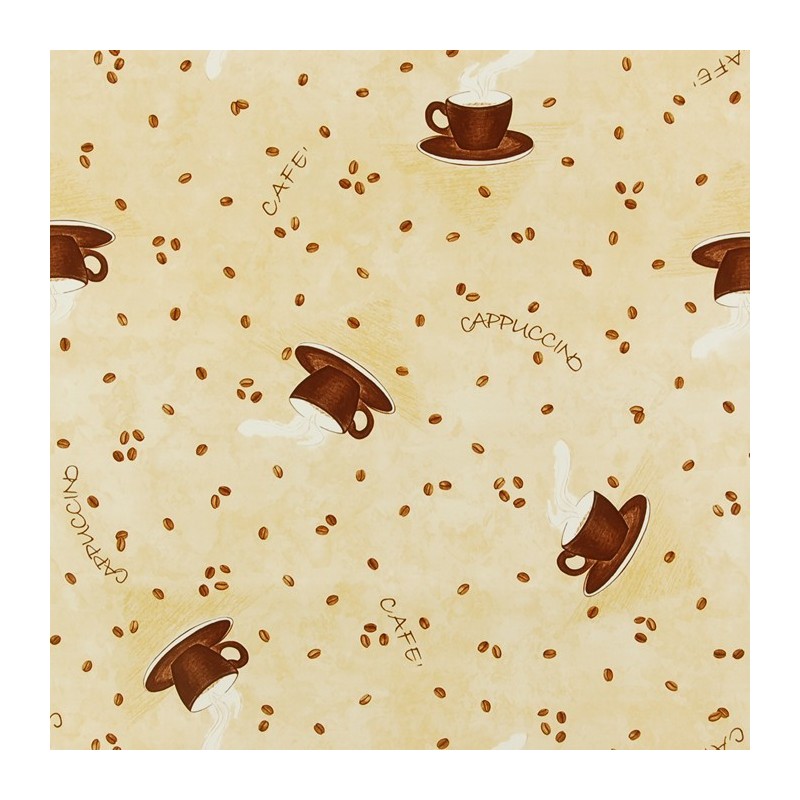 oilcloth design coffee and cappuccino width 140 cm