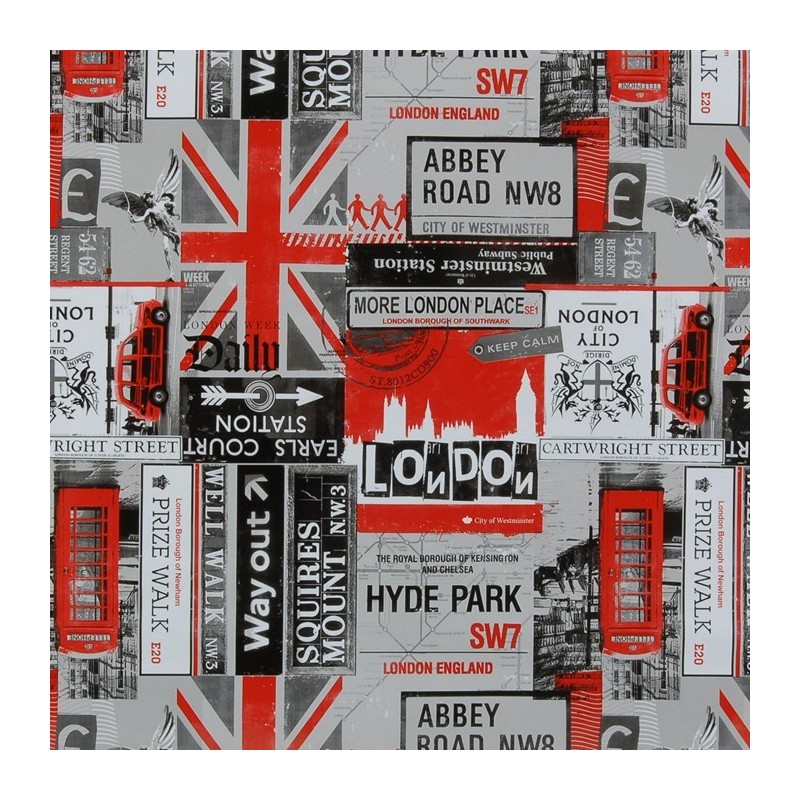 toile cirée conception old London City largeur 140 cm