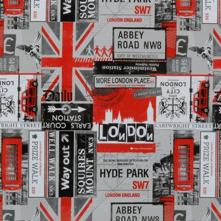toile cirée conception old London City largeur 140 cm