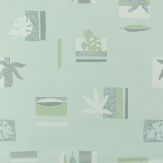 toile cirée design feuilles vert clair largeur 140 cm