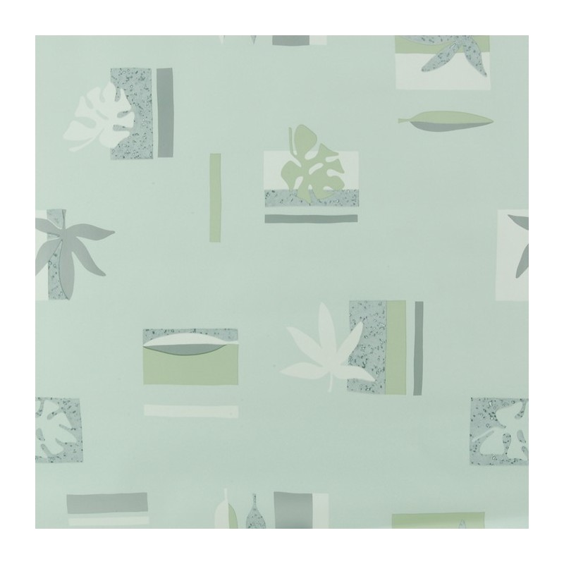 toile cirée design feuilles vert clair largeur 140 cm