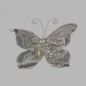 Papillon couleur mère de perle argent 20 x 16 cm