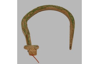 snake of wood color green and beige length 60 cm