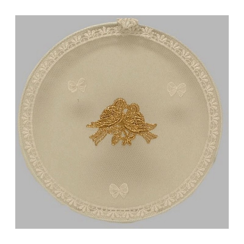 décoration de dentelle couleur blanc-or 20 cm