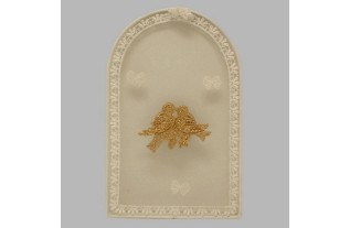 decoratie van kant tortelduiven kleur wit goud 21 cm