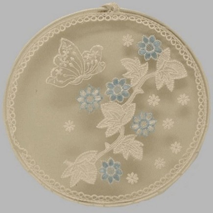 decoratie van kant vlinder kleur wit blauw 20 cm