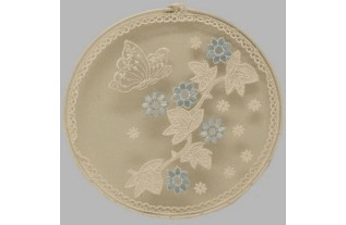 decoratie van kant vlinder kleur wit blauw 20 cm