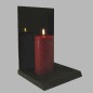 Bougie LED Uyuni couleur Carmine Red 78 mm x 152 mm