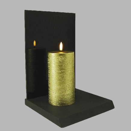 Bougie LED Uyuni couleur D'Or 78 mm x 152 mm