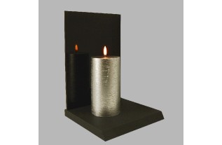 Bougie LED Uyuni couleur Argent 78 mm x 152 mm