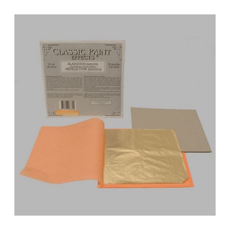feuille d'or imitation 14 x 14 cm 25 feuilles