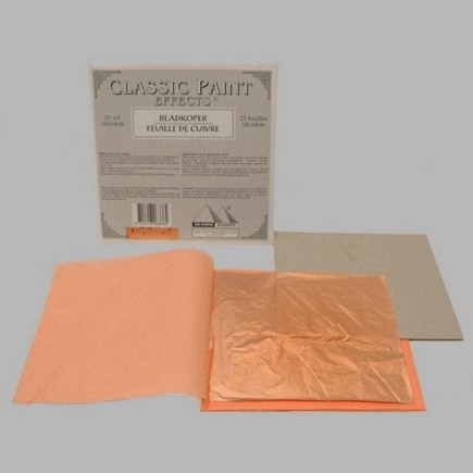 feuille cuivre imitation 14 x 14 cm 25 feuilles