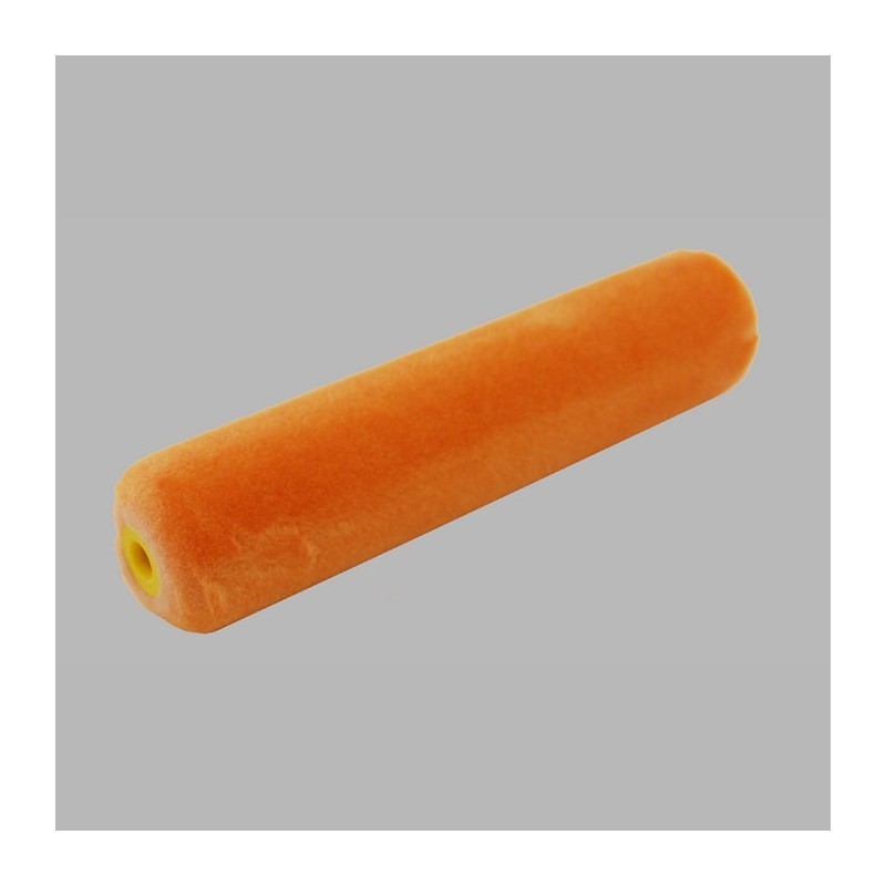 flocked paint roller length 15 cm thickness 38 mm one-sided rounded orange