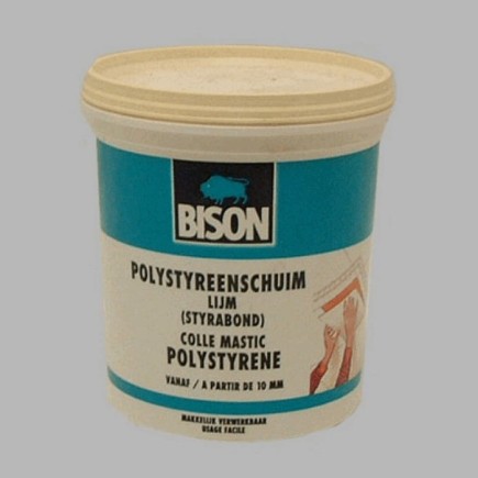 bisons en polystyrène de la colle